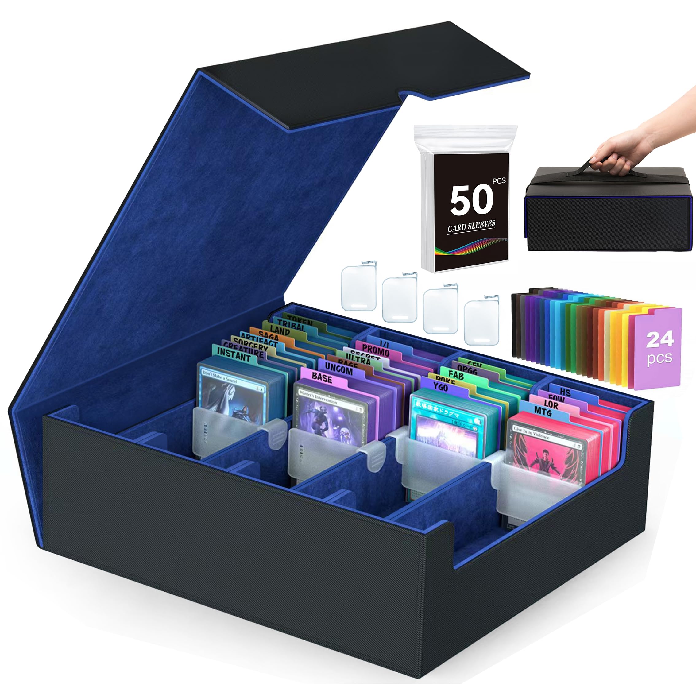 Amazon.com: ENTUMO 4-Row【3200+】 Trading Card Storage Box, Card
